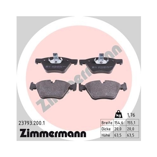 Zimmermann Bremsenset vorne Bremsscheiben + Bremsbeläge BMW 5er E60 E61