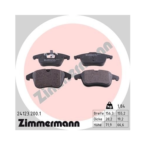 Zimmermann Bremsenset vorne + hinten Scheiben + Beläge Ford Mondeo IV MK4