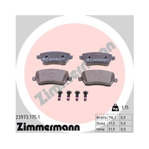 ZIMMERMANN Bremsenset Bremsscheiben + Bremsbeläge vorne + hinten DACIA DUSTER