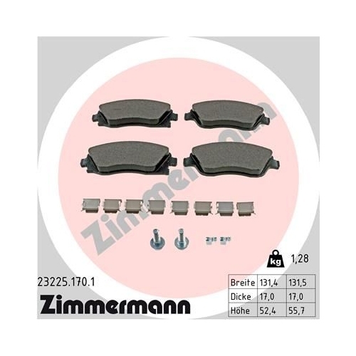 Zimmermann Bremsenset vorne + hinten Opel Corsa C 1.8 Tigra B TwinTop