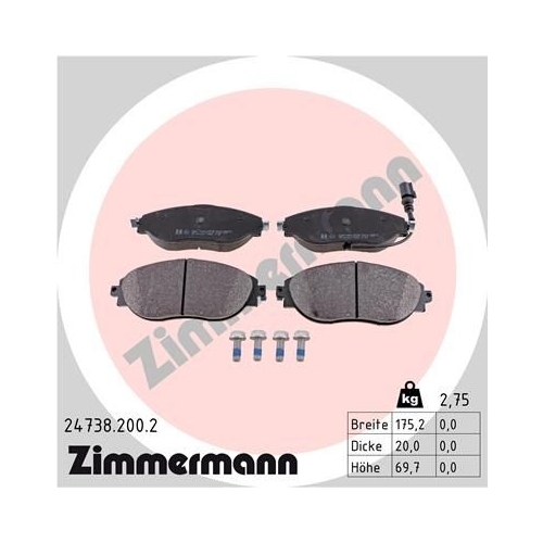 Zimmermann Bremsenset VA + HA Sport Bremsscheiben + Bremsbeläge Skoda Sup