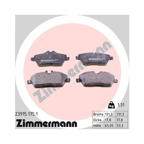 ZIMMERMANN Bremsenset Bremsscheiben + Bremsbeläge vorne + hinten BMW 1 (E87)