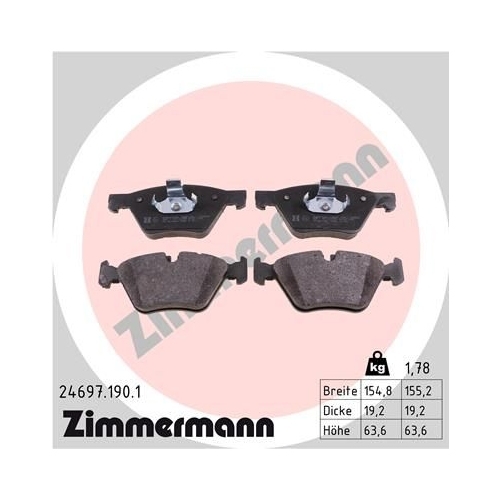 Zimmermann Bremsenset vorne Scheiben + Beläge BMW 5er F10-F11 / 6er F12-F13