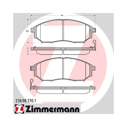 Zimmermann Bremsenset vorne + hinten Nissan X-Trail T31 2.0 2.5 2.0dCi