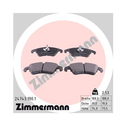 Zimmermann Bremsenset vorne + hinten Scheiben + Beläge Audi A4 B8 A5 bis 06.2011