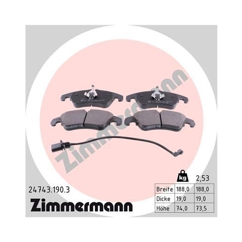 Zimmermann Bremsenset vorne Sport Scheiben + Beläge Audi A4 S4 8K B8 A5 S5 8T 8F