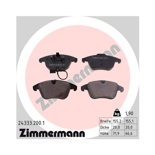 Zimmermann Bremsenset vorne Bremsscheiben + Bremsbeläge Audi Q3 Seat Alhambra