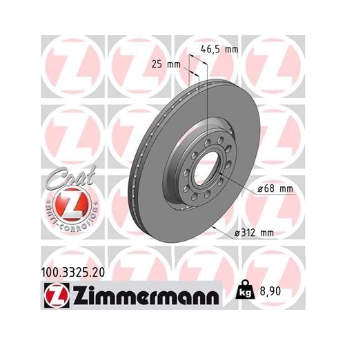 Zimmermann Bremsenset vorne + hinten Bremsscheiben + Bremsbeläge