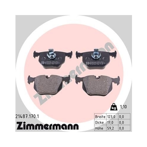 Zimmermann Bremsenset vorne + hinten Bremsscheiben + Bremsbeläge BMW X3 E83