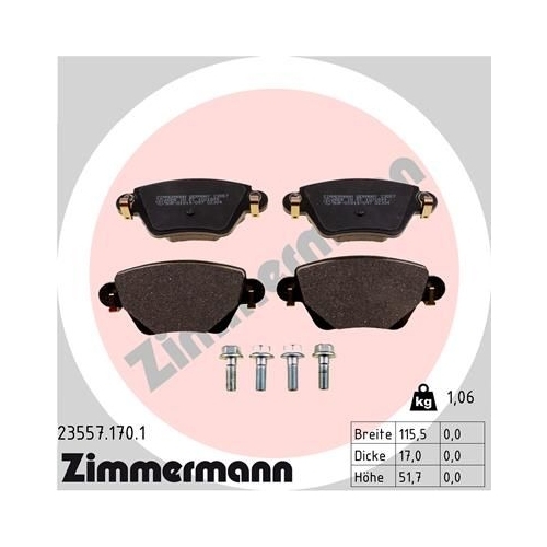 Zimmermann Bremsenset vorne + hinten Ford Mondeo MK3 / Jaguar X-Type