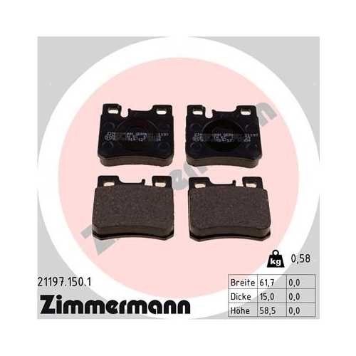 Zimmermann Bremsenset vorne + hinten MERCEDES W202 C208 W210 R170