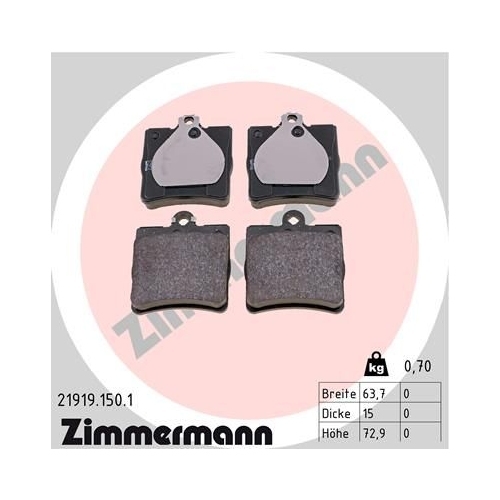 Zimmermann Bremsenset vorne + hinten MERCEDES W202 C208 W210 R170