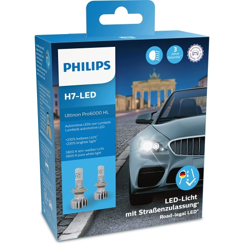 Philips Ultinon Pro6000 H7-LED Scheinwerferlampe mit Straßenzulassung