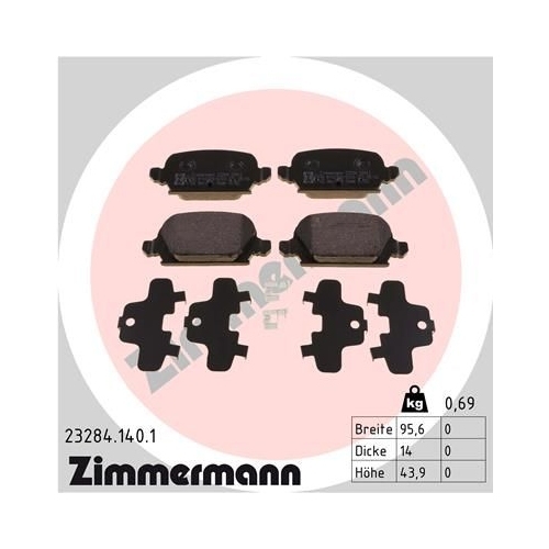 Zimmermann Bremsenset vorne + hinten Opel Corsa C 1.8 Tigra B TwinTop