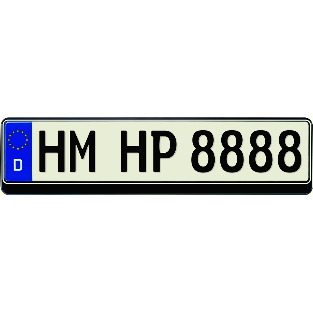 HP Autozubehör Kennzeichenhalter Schwarz/Weiß für alle Fahrzeugtypen 1x18550HP