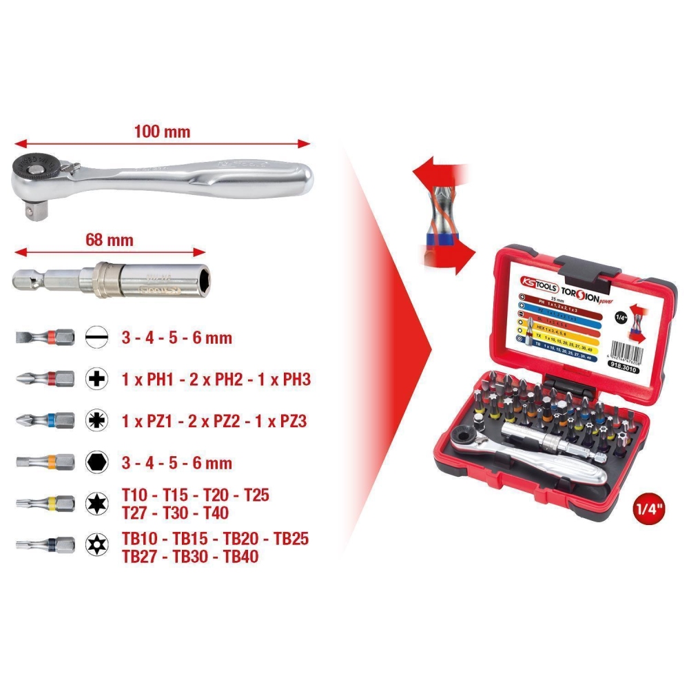 Set, Schraubendreher-Einsatz (Bits) KS TOOLS 918.3010