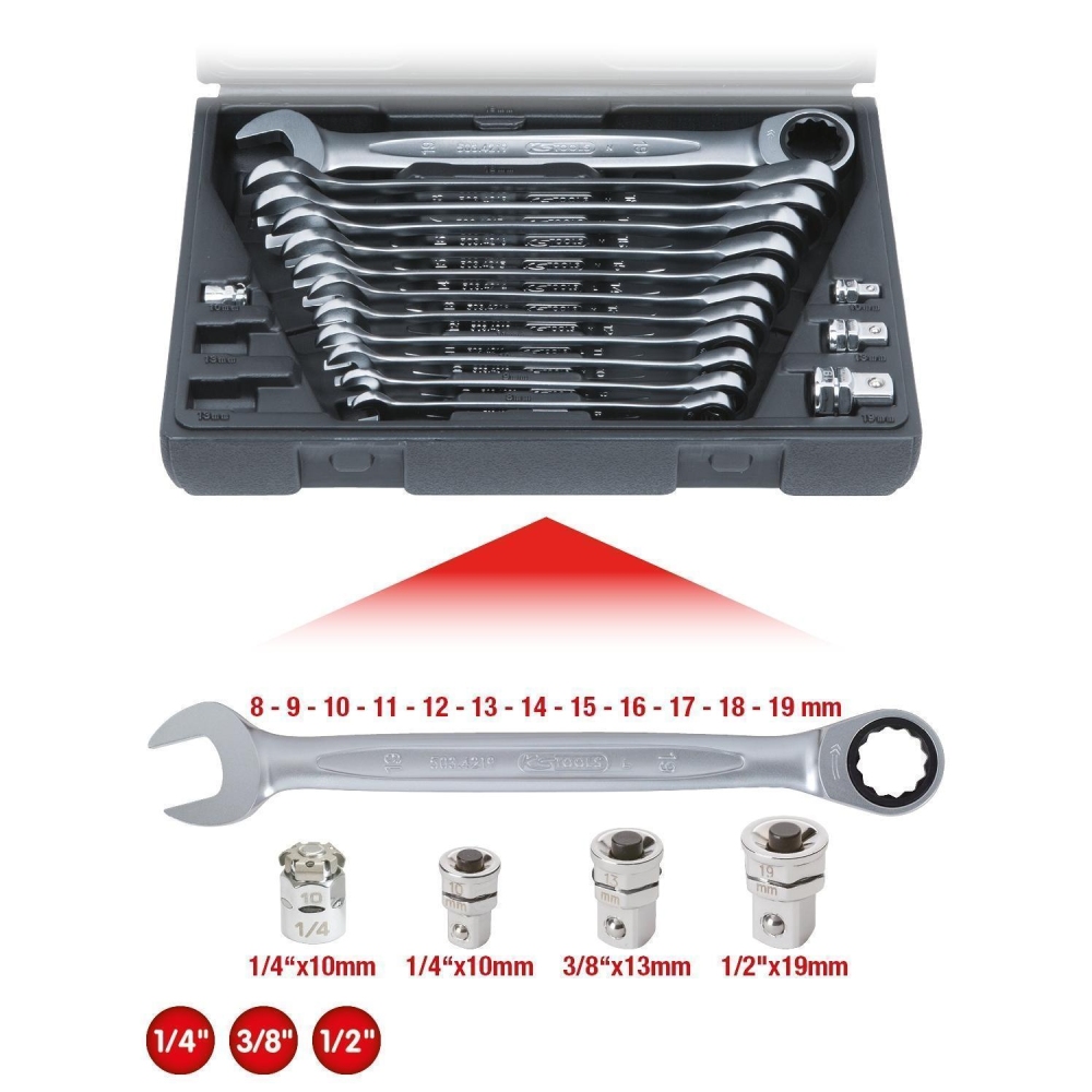 Ratschen-Ringgabelschlüsselsatz KS TOOLS 503.4266 für