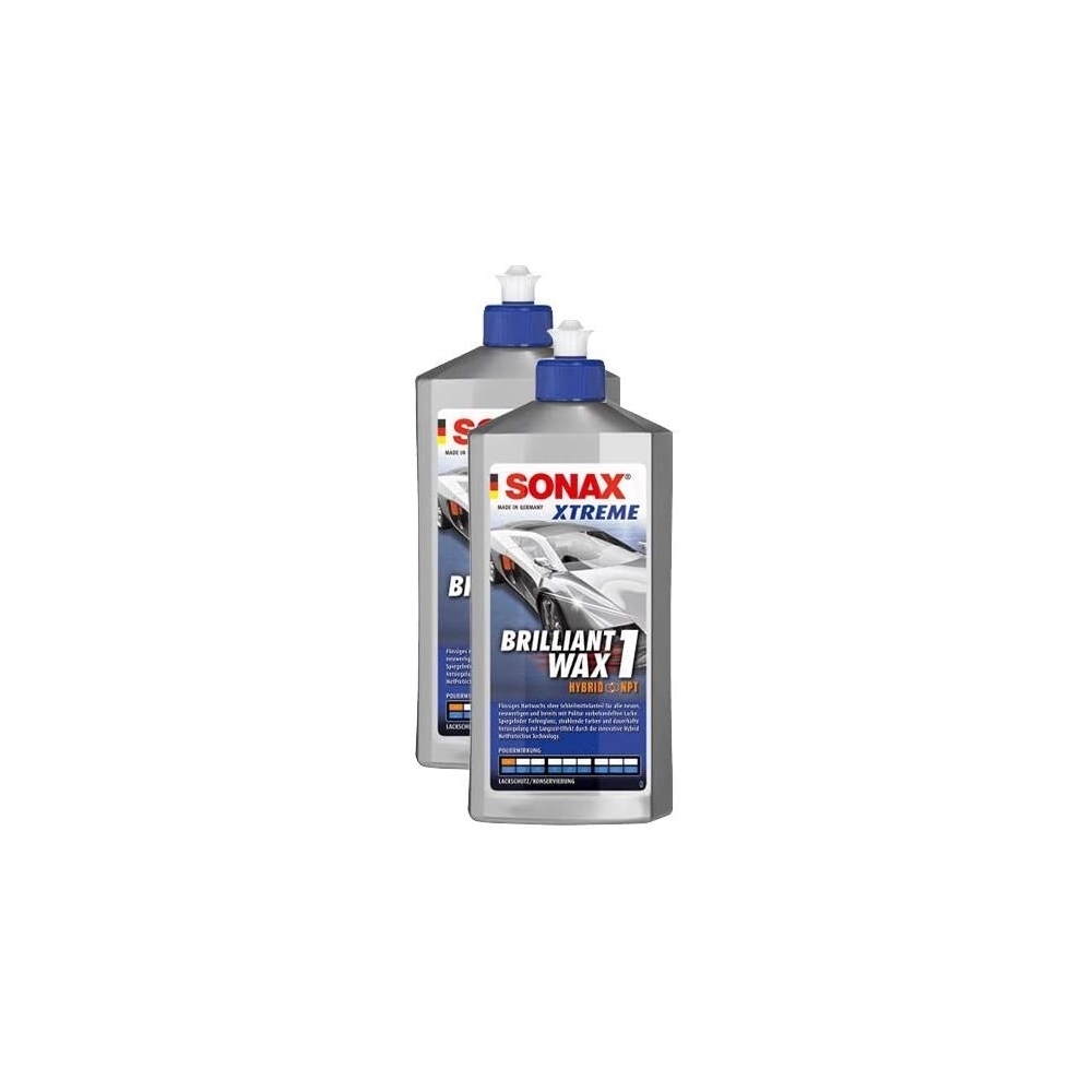 SONAX 02012000 Xtreme Brilliant-Wax 1 Hybrid NPT Politur Wachs Pflege 2x500ml