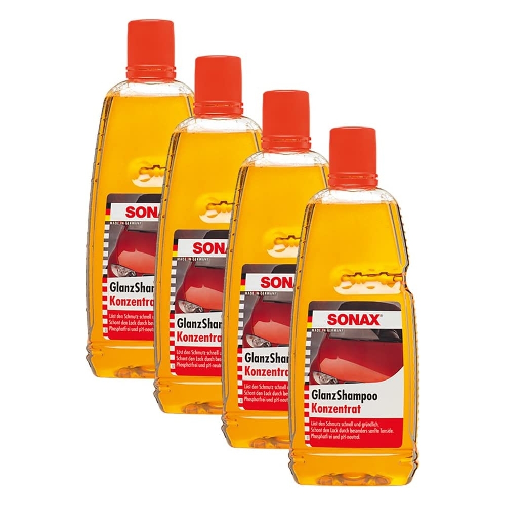 SONAX 03143000 Glanzshampoo Konzentrat Glanz Autoshampoo 4x1L