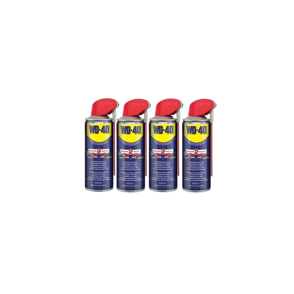 WD-40 4er Pack Multifunktions-Öl Rostlöser Spray WD40 Smart Straw 4x400ml