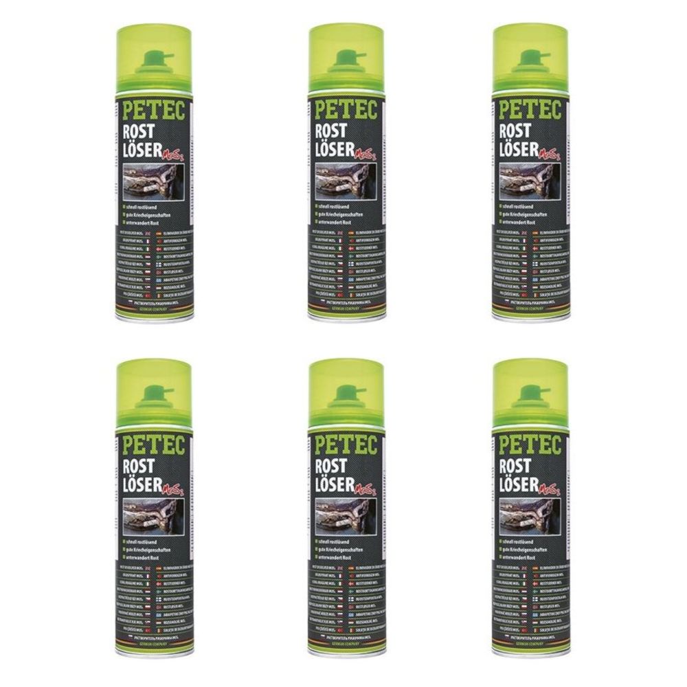 Petec_bundle 6X PETEC ROSTLÖSER MoS² Rostentferner Spraydose 500 ML 70050