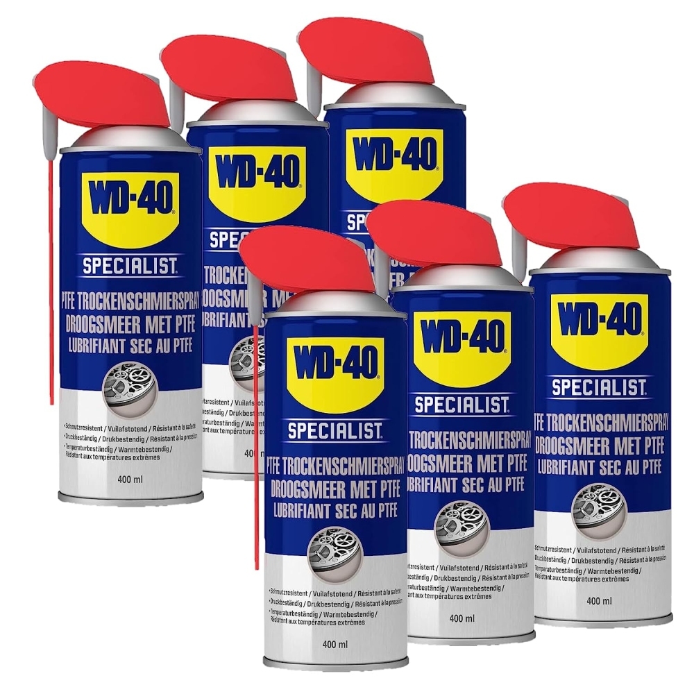 WD-40 Specialist PTFE Trockenschmierspray Smart Straw 6x400ml PTFE Spray