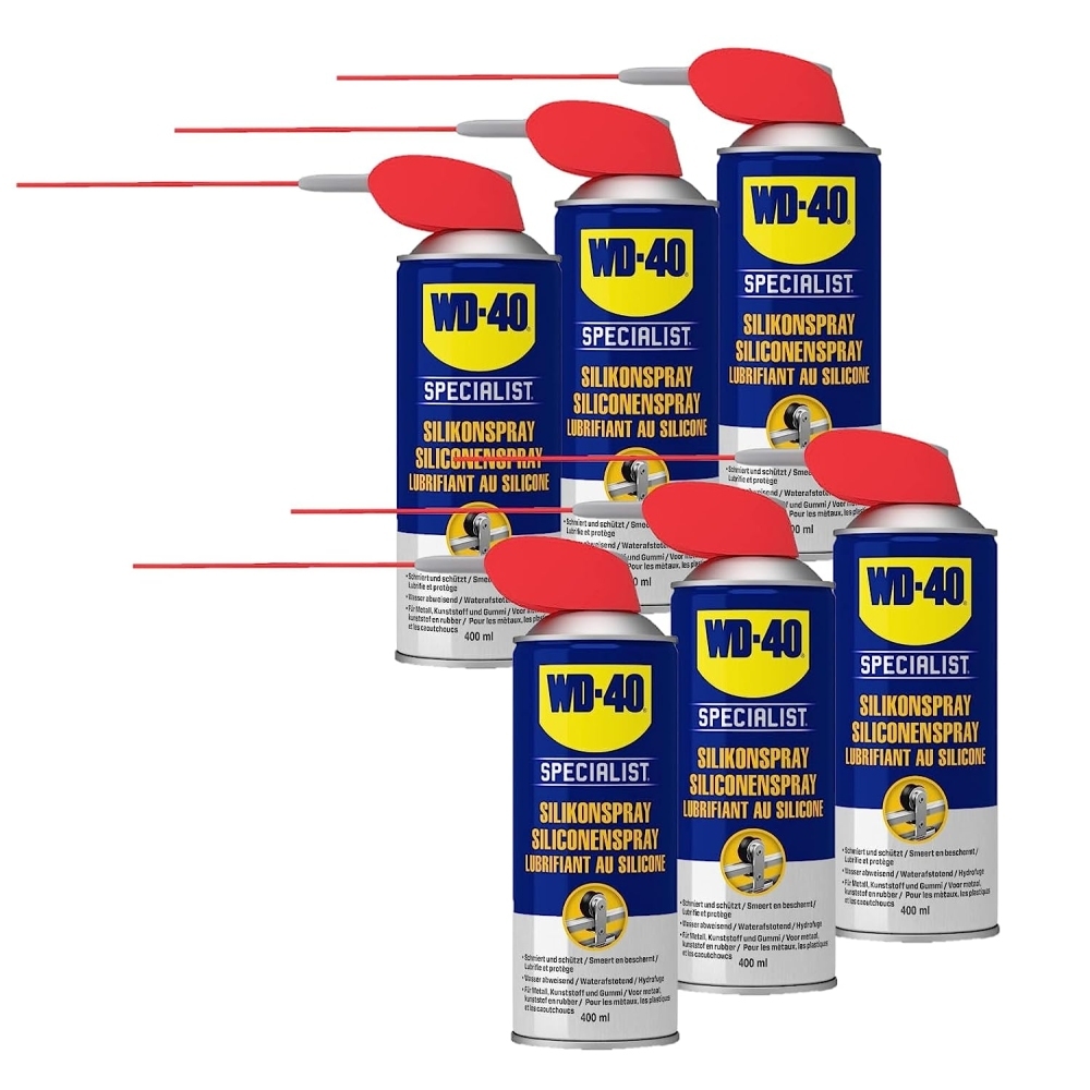 WD-40 Specialist Silikonspray Smart Straw Schmiermittel 6x400ml Spray