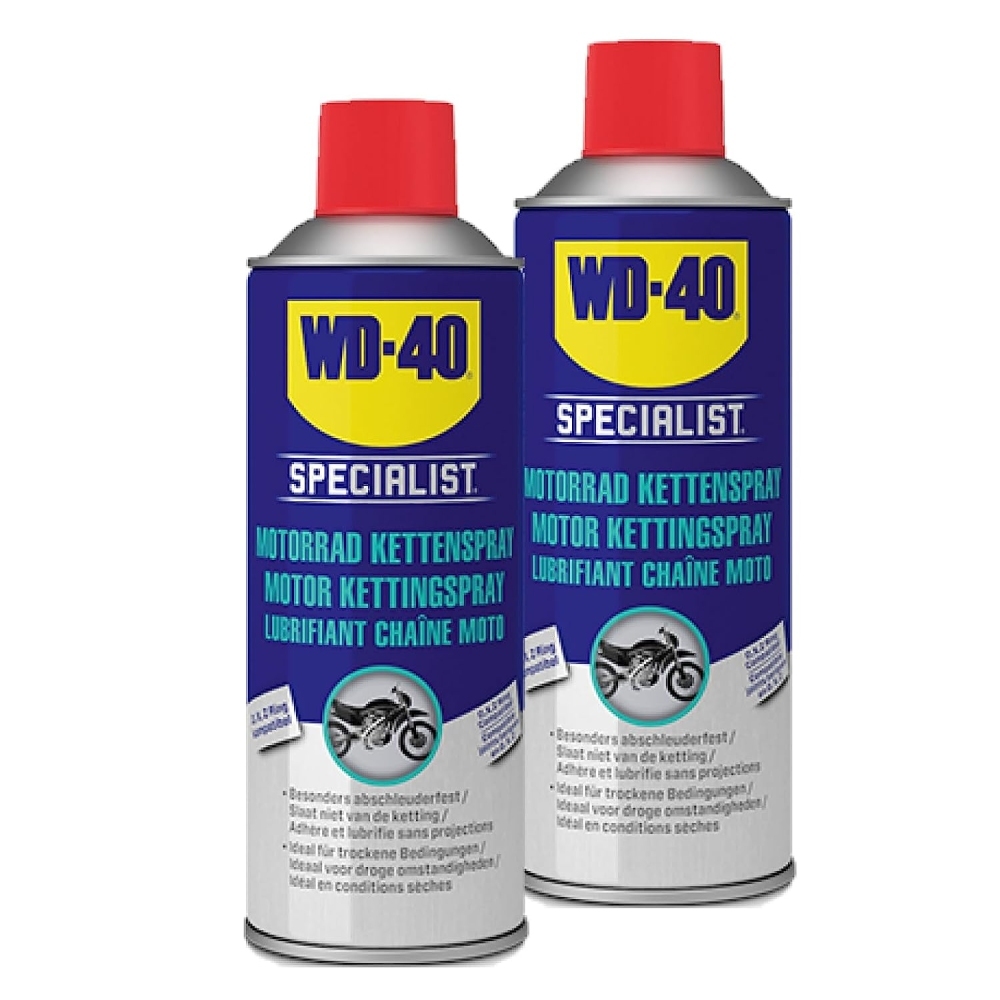 WD-40 Specialist Motorrad Kettenspray 2x400ml, Ketten Öl, Ketten Pflege