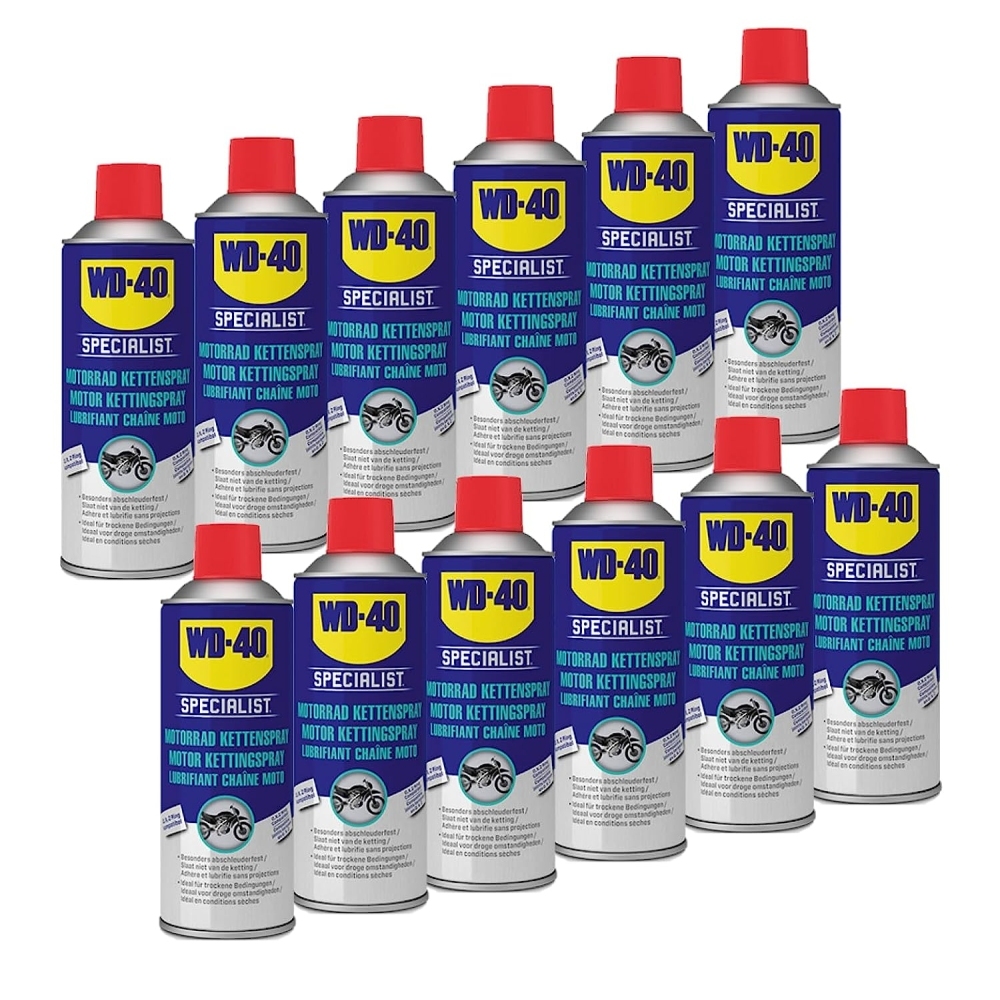 WD-40 Specialist Motorrad Kettenspray 12x400ml, Ketten Öl, Ketten Pflege