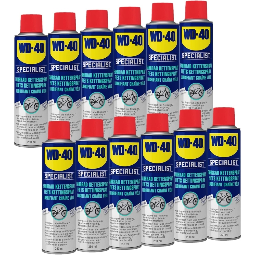 WD-40 Specialist Fahrrad Kettenspray 12x250 ml, Kettenpflege, Kettenreiniger