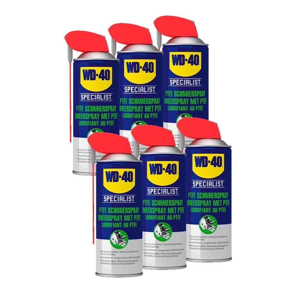 WD-40 Specialist PTFE Schmierspray Smart Straw Schmiermittel 6x400 ml Spray