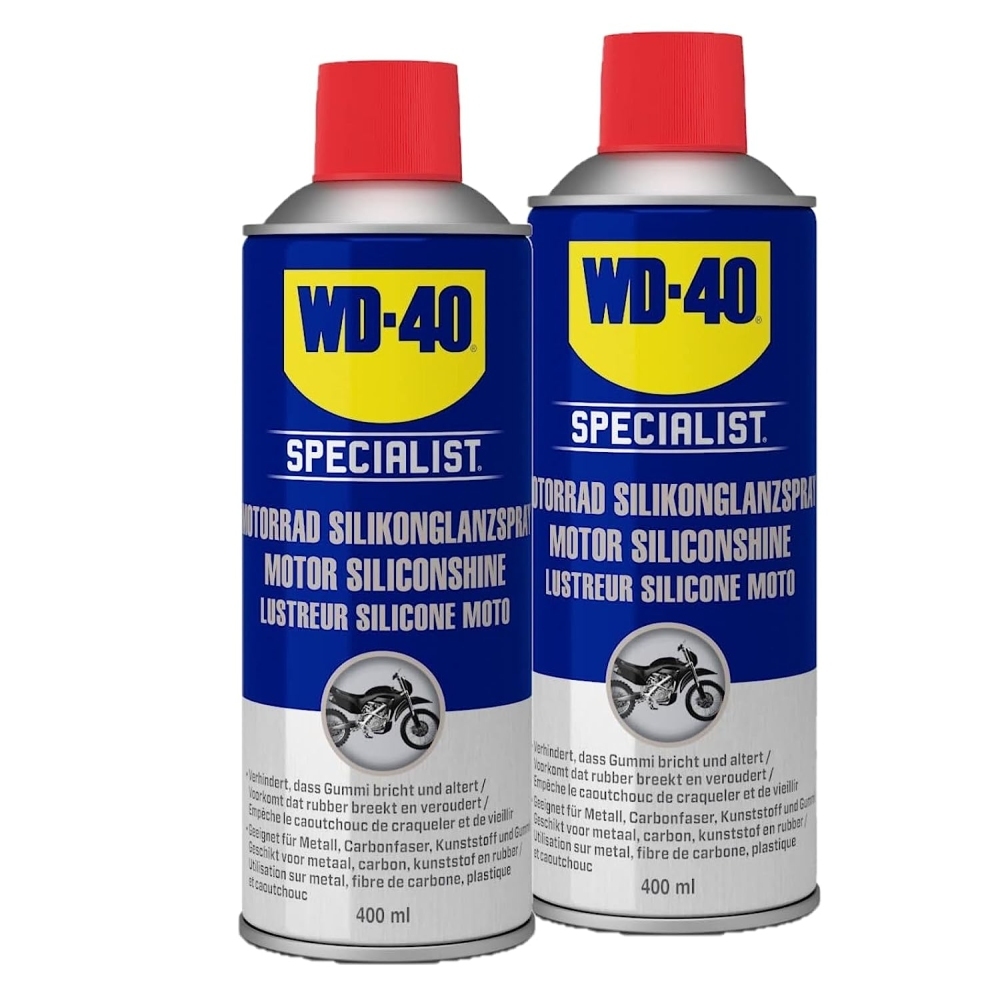 WD-40 Specialist Motorrad Silikonglanzspray Glanzspray Schmiermittel 2x400ml