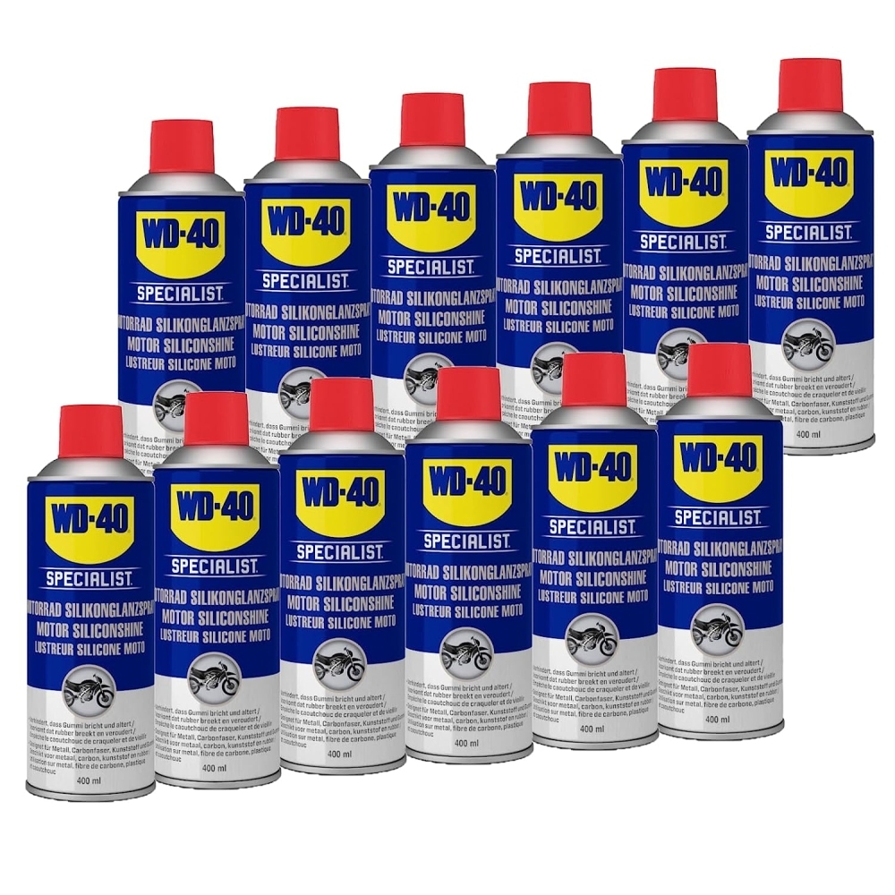 WD-40 Specialist Motorrad Silikonglanzspray Glanzspray Schmiermittel 12x400ml