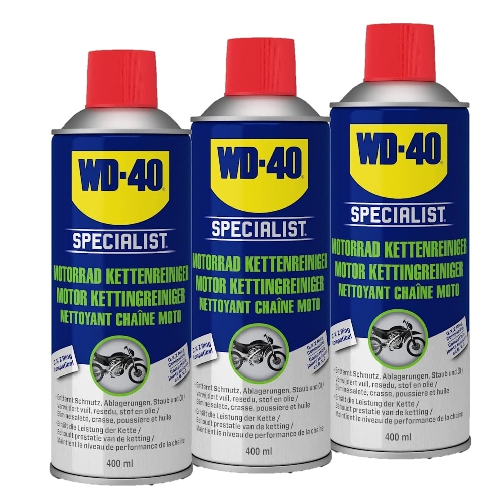 WD-40 Specialist Kettenreiniger Motorrad pflege 3x400ml Motorradketten Reiniger