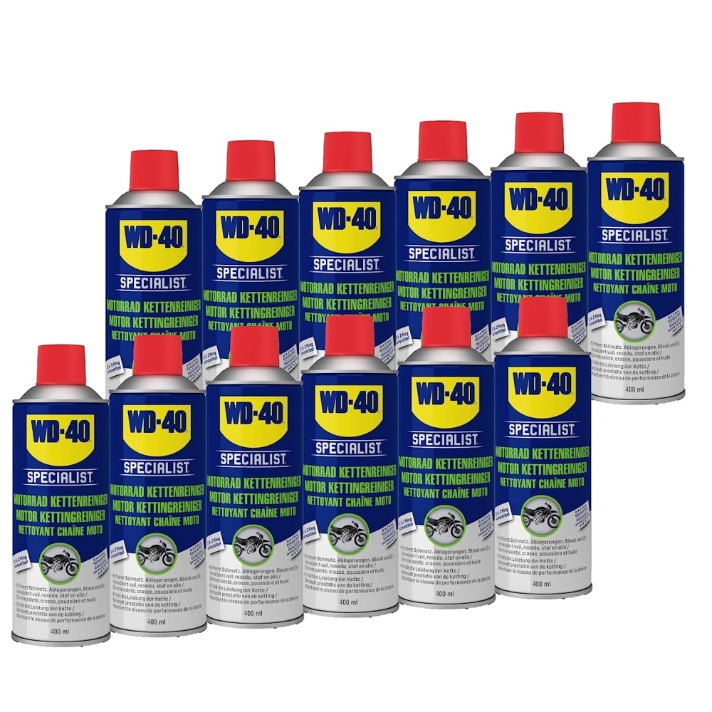 WD-40 Specialist Kettenreiniger Motorrad pflege 12x400ml Motorradketten Reiniger