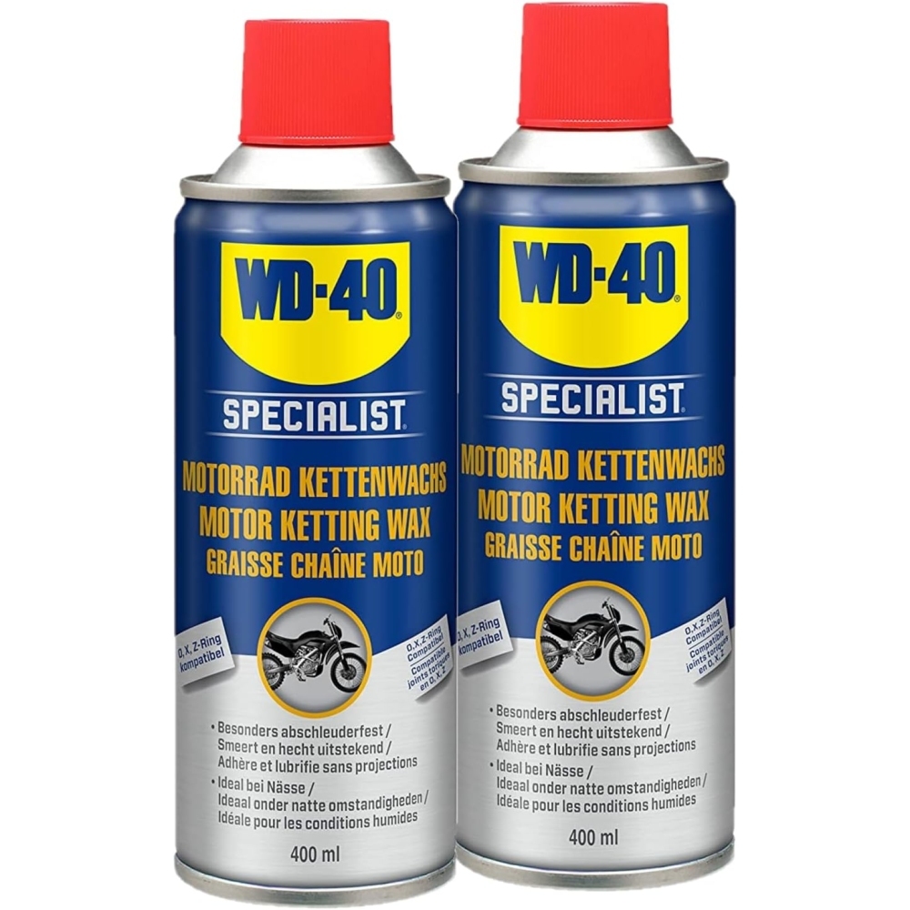 WD-40 Specialist Motorrad Kettenwachs pflege Schmiermittel 2x400ml Wachs