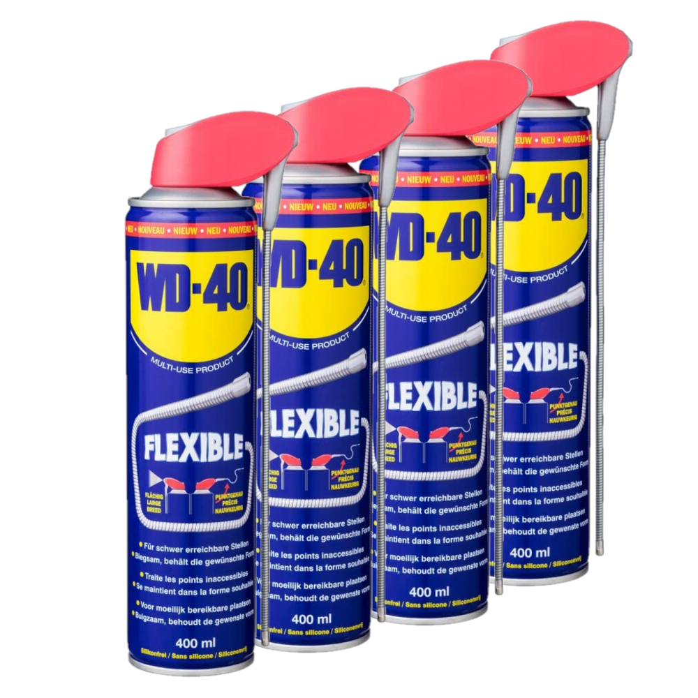 WD-40 Multifunktionsprodukt Flexible 4x400ml Dose Sprührohr Schmiermittel