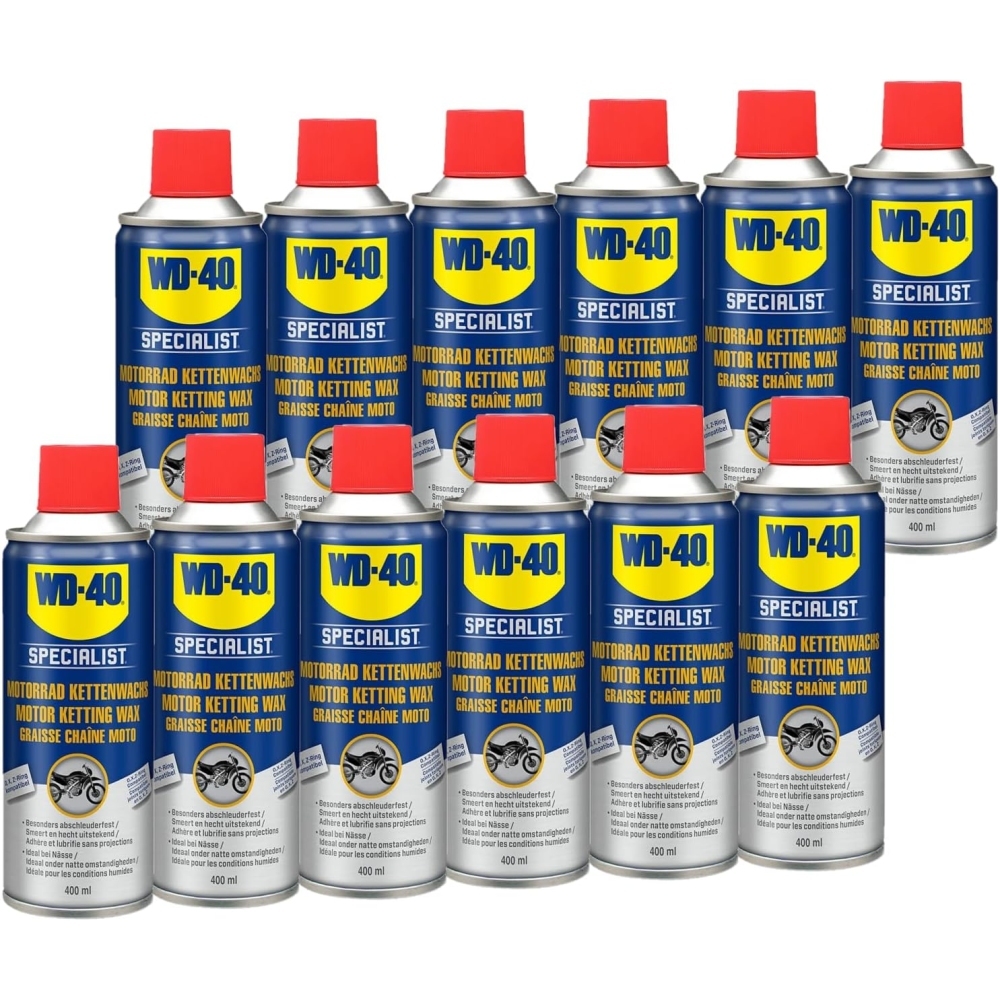 WD-40 Specialist Motorrad Kettenwachs pflege Schmiermittel 12x400ml Wachs