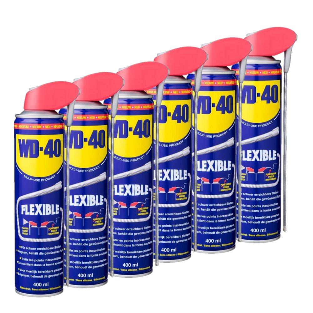 WD-40 Multifunktionsprodukt Flexible 6x400ml Dose Sprührohr Schmiermittel