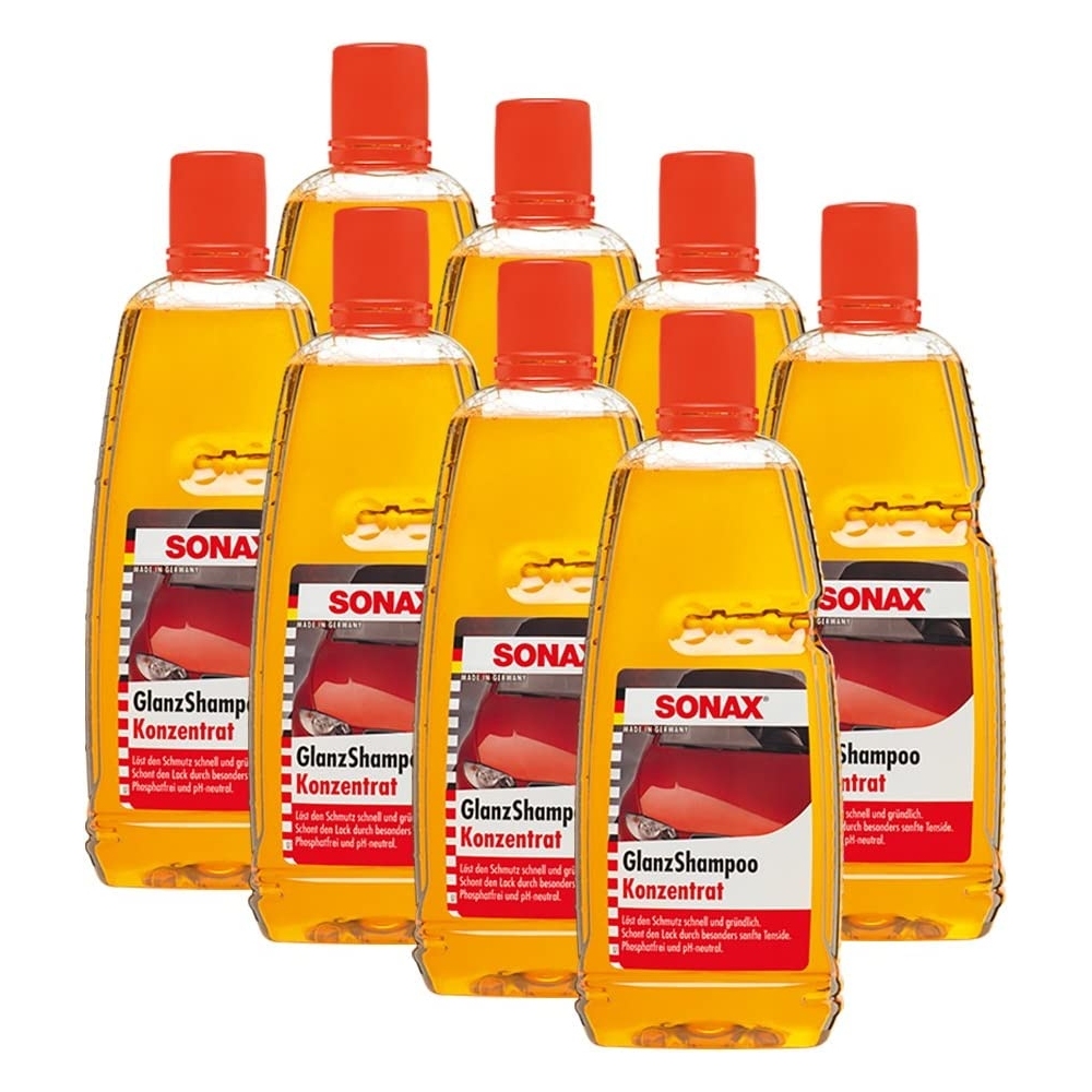 SONAX 03143000 GlanzShampoo Konzentrat Glanz Autoshampoo 8x1L