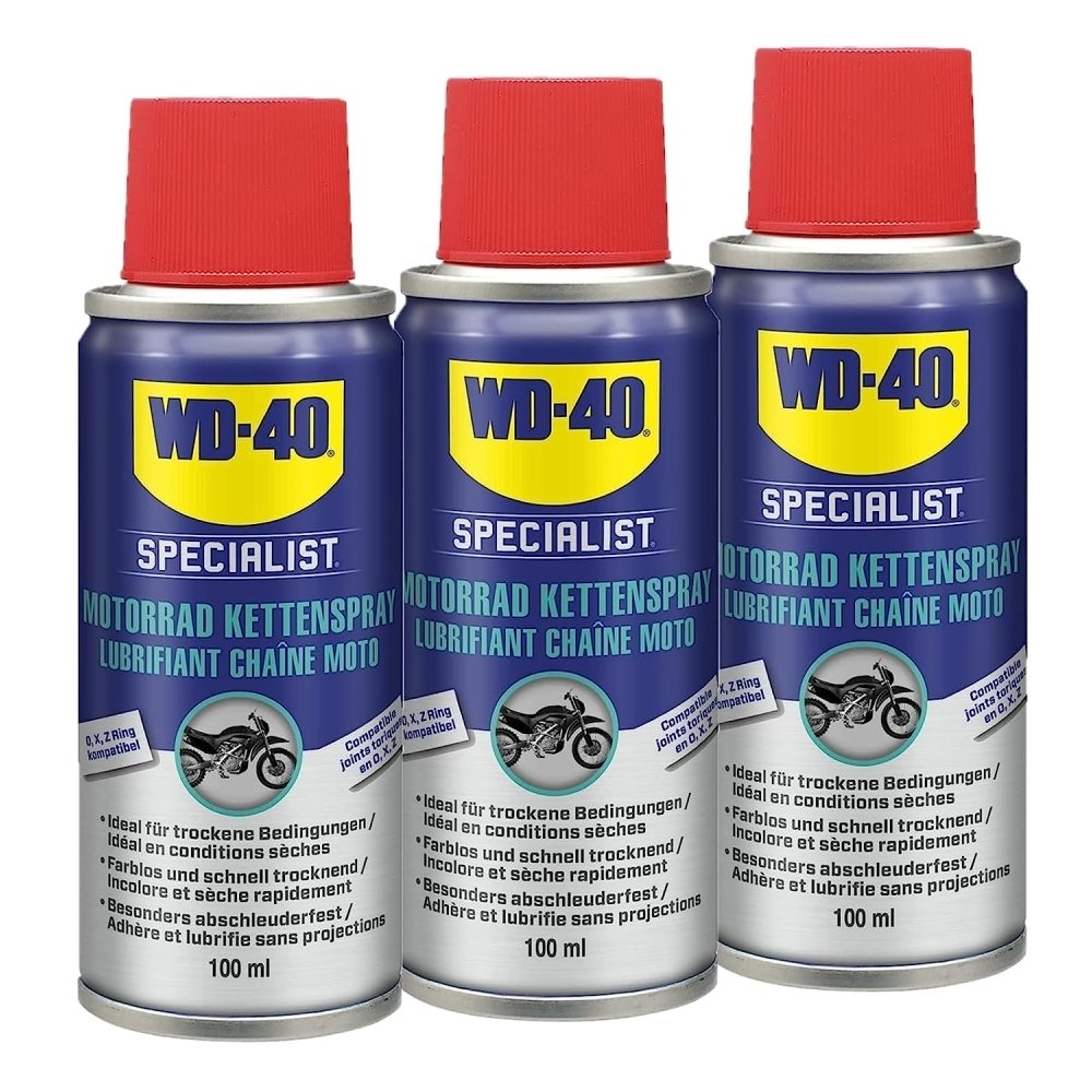 WD-40 Specialist Motorrad Kettenspray pflege 3x100ml Kettenöl Kettenpflege