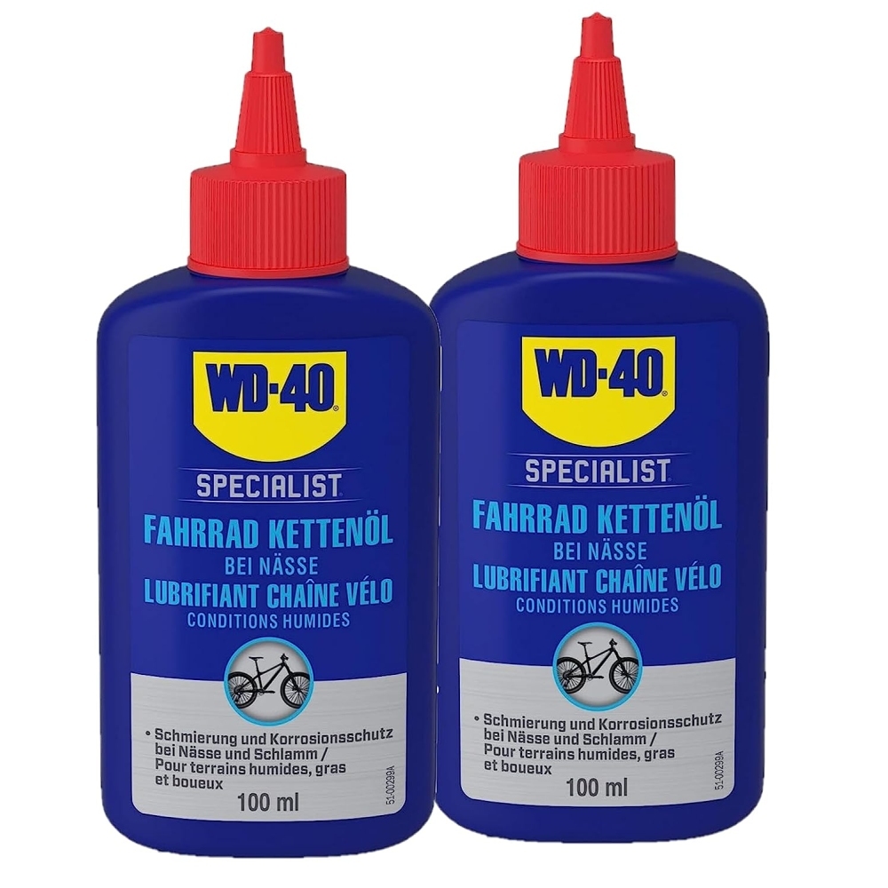 WD-40 Specialist Fahrrad Kettenöl Nässe Schmiermittel 2x100ml Fahrradkette