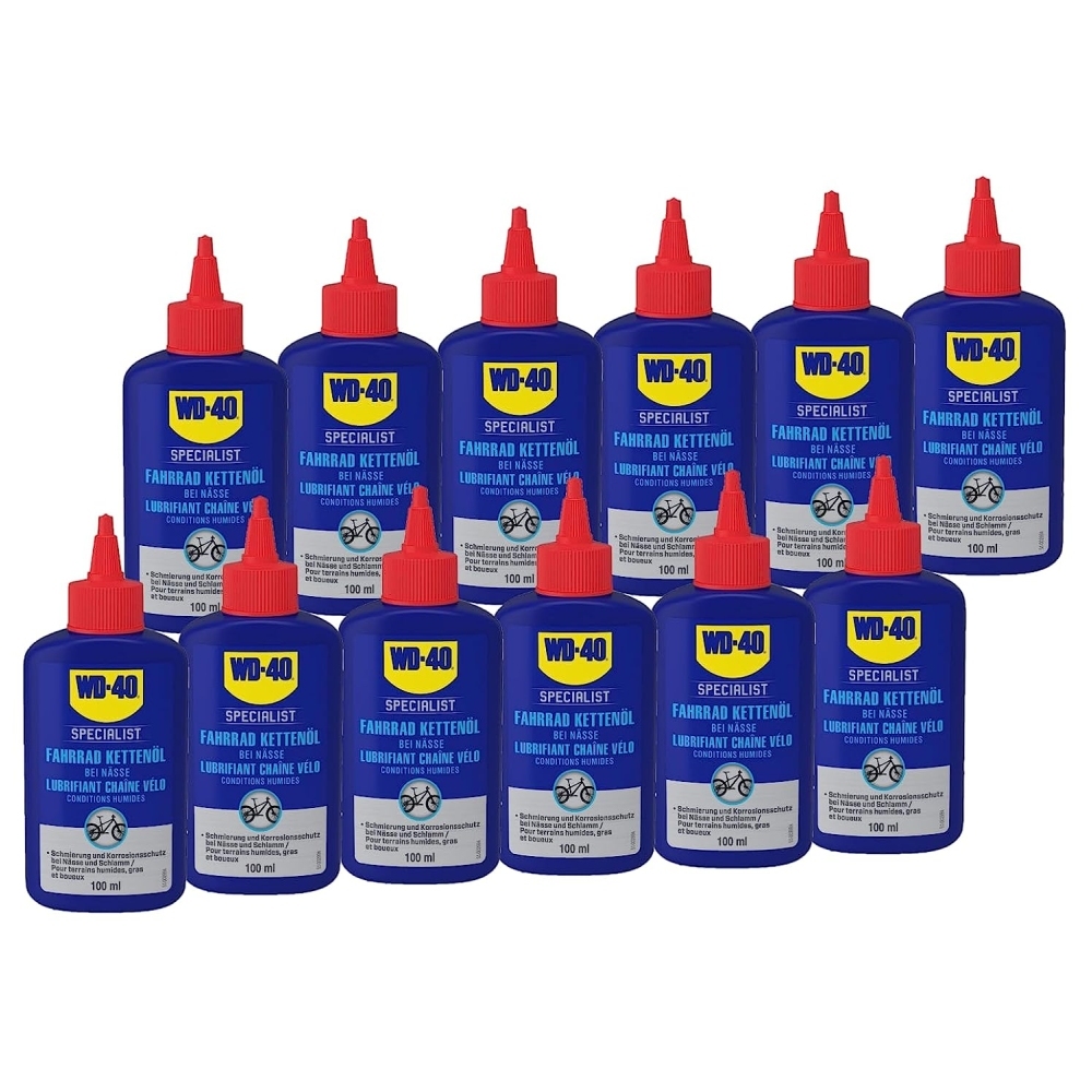 WD-40 Specialist Fahrrad Kettenöl Nässe Schmiermittel 12x100ml Fahrradkette