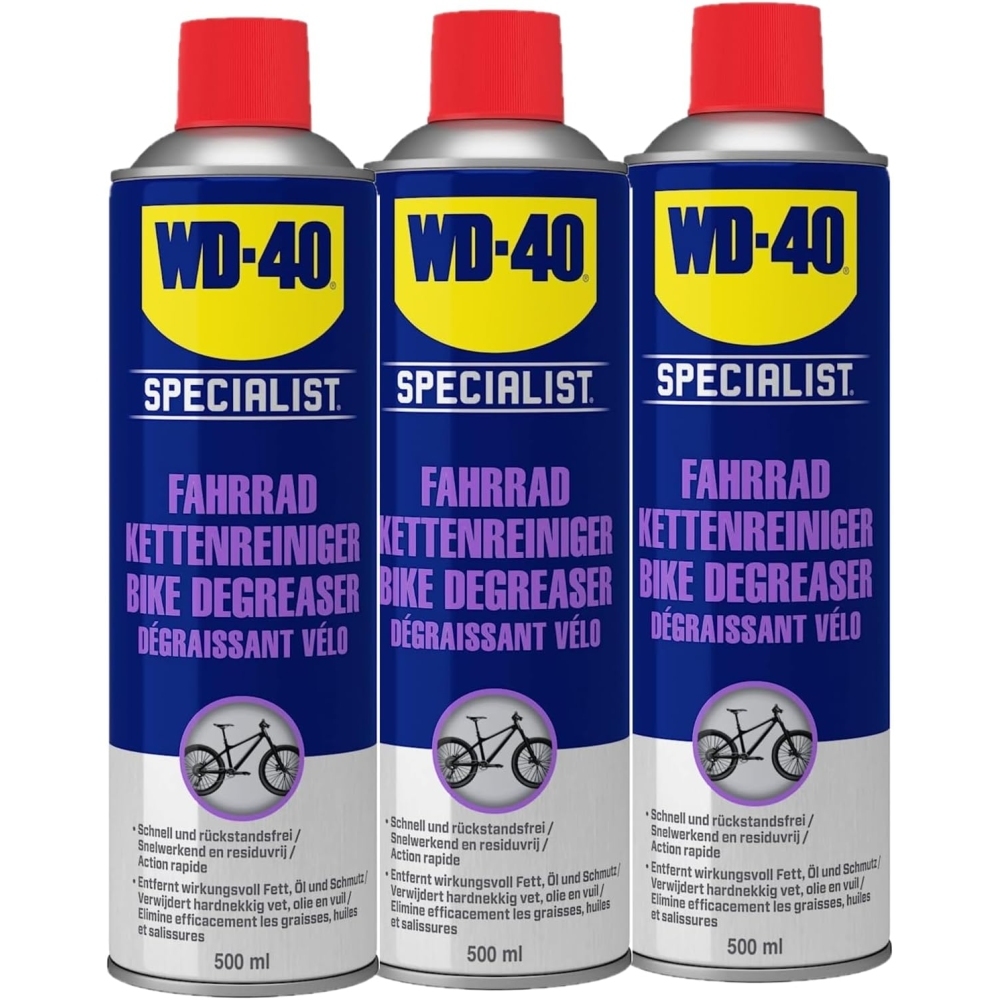 WD-40 Specialist Fahrrad Kettenreiniger 3x500ml Kettenpflege Pflegemittel