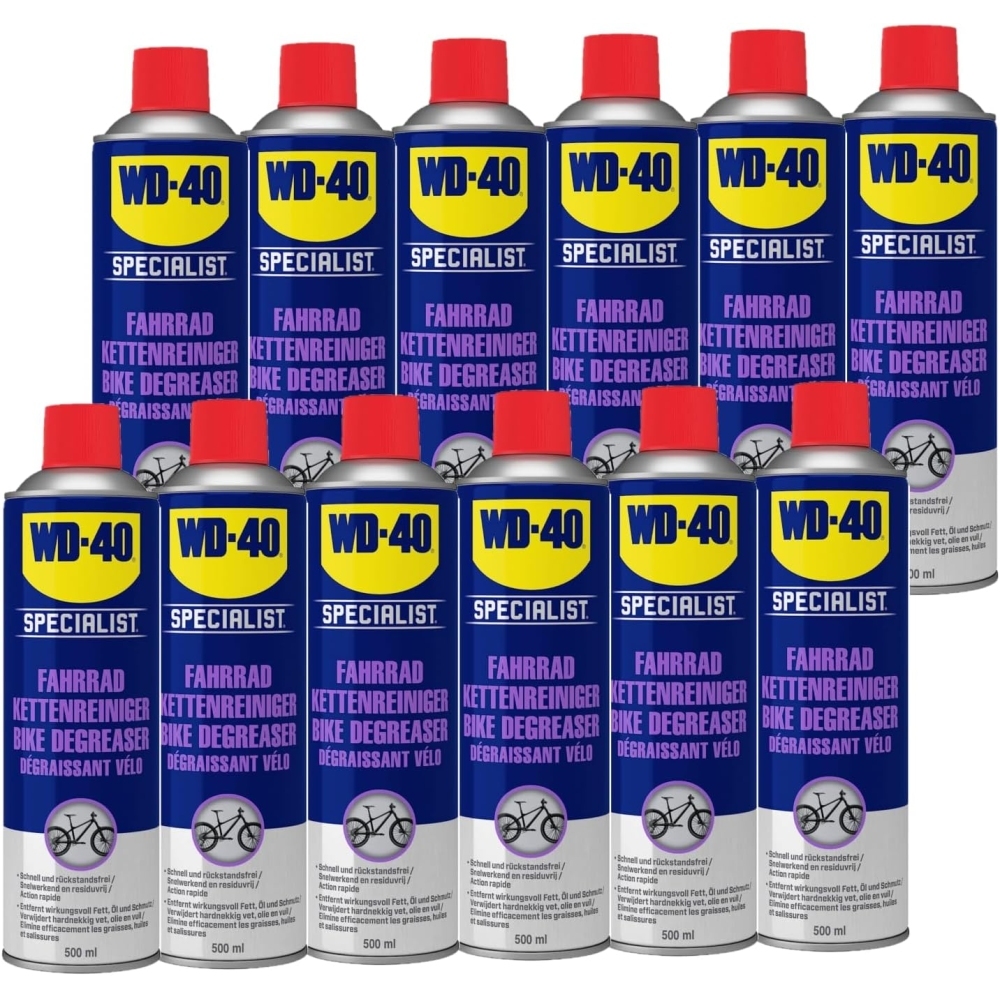 WD-40 Specialist Fahrrad Kettenreiniger 12x500ml Kettenpflege Pflegemittel