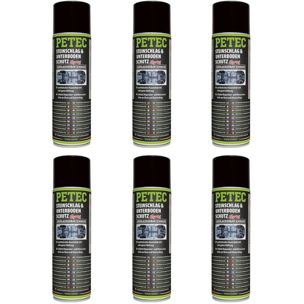 Petec_bundle 6X PETEC STEINSCHLAG und UNTERBODENSCHUTZ KAUTSCHUKBASIS SCHWARZ 500 ML 73250