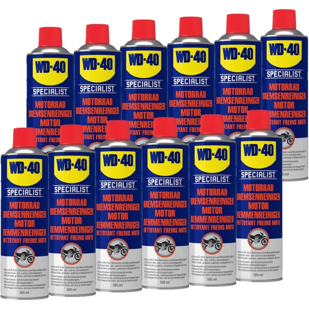 WD-40 Specialist Motorrad Bremsenreiniger Pflegemittel Reiniger 12x500 ml Spray