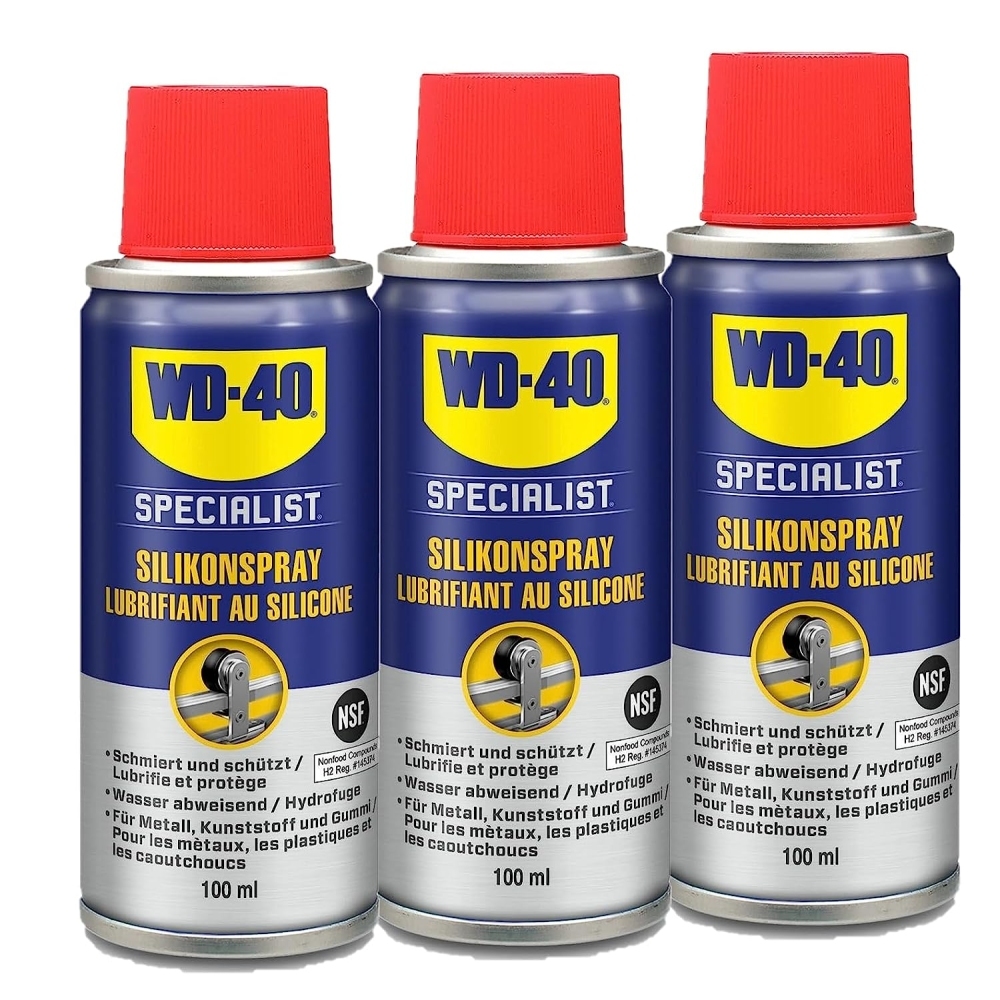 WD-40 Specialist Silikonspray Schmiermittel Pflegemittel 3x100ml Spray