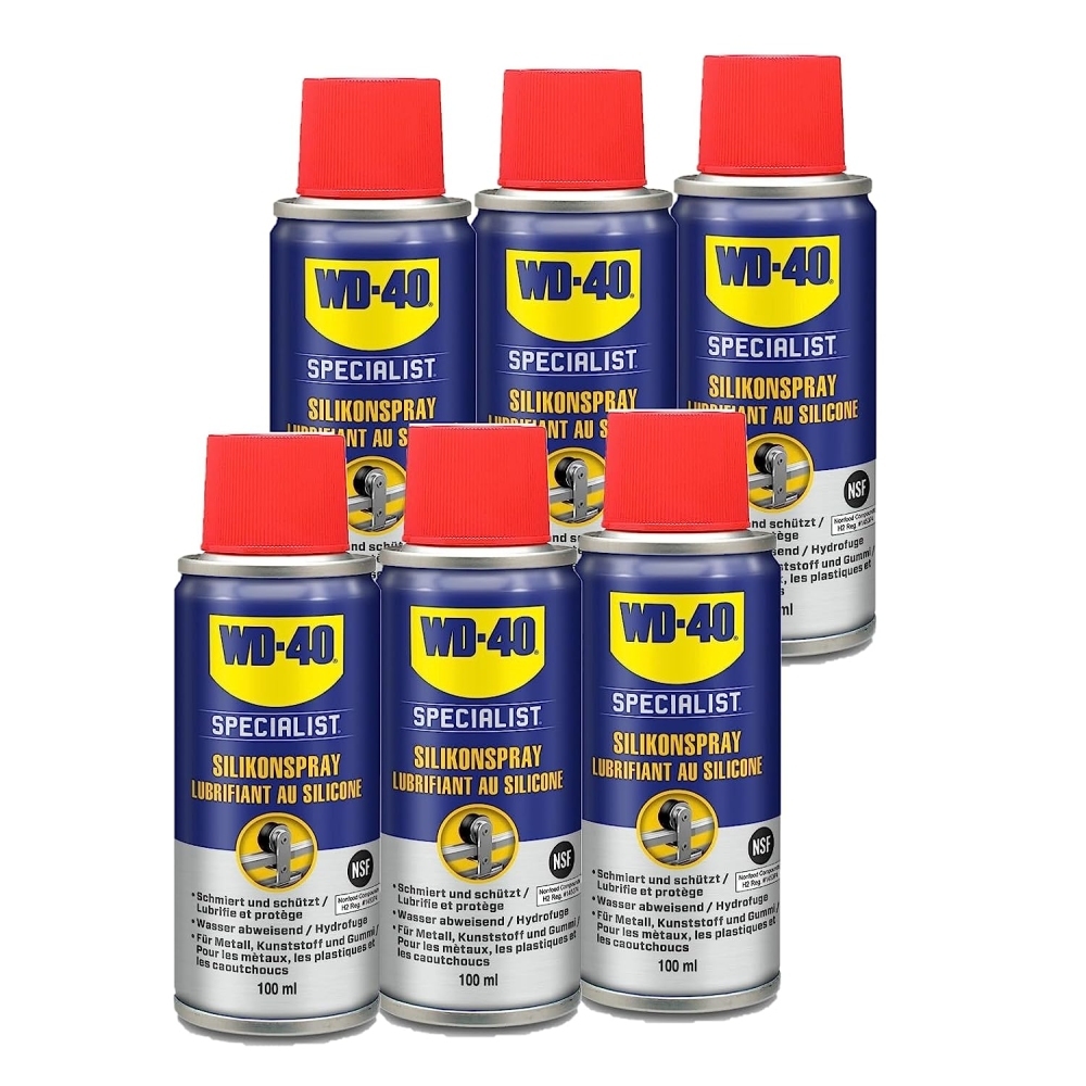 WD-40 Specialist Silikonspray Schmiermittel Pflegemittel 6x100ml Spray