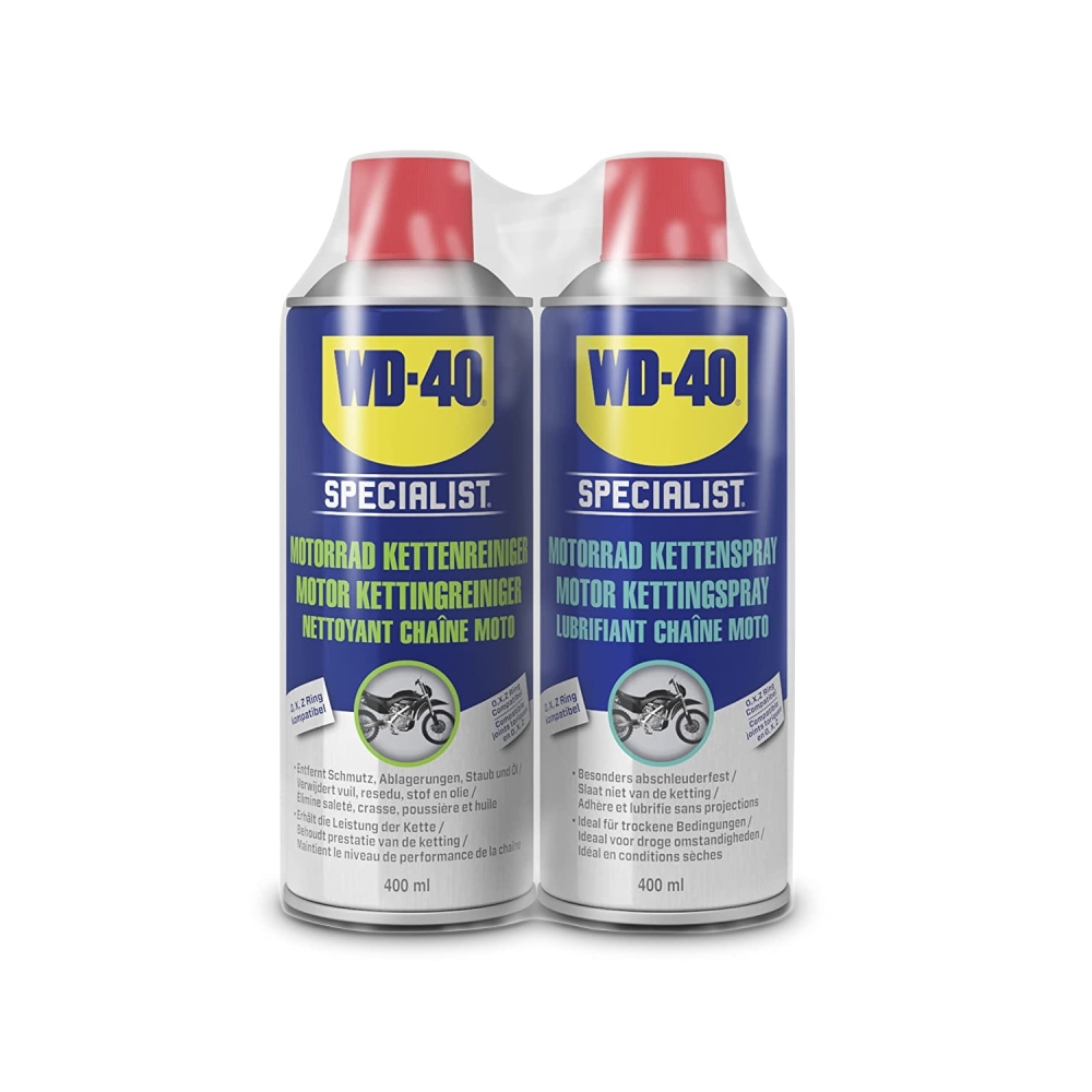 WD-40 Specialist Motorrad Kettenreiniger 400ml + WD-40 Specialist Motorrad Kettenspray 400ml